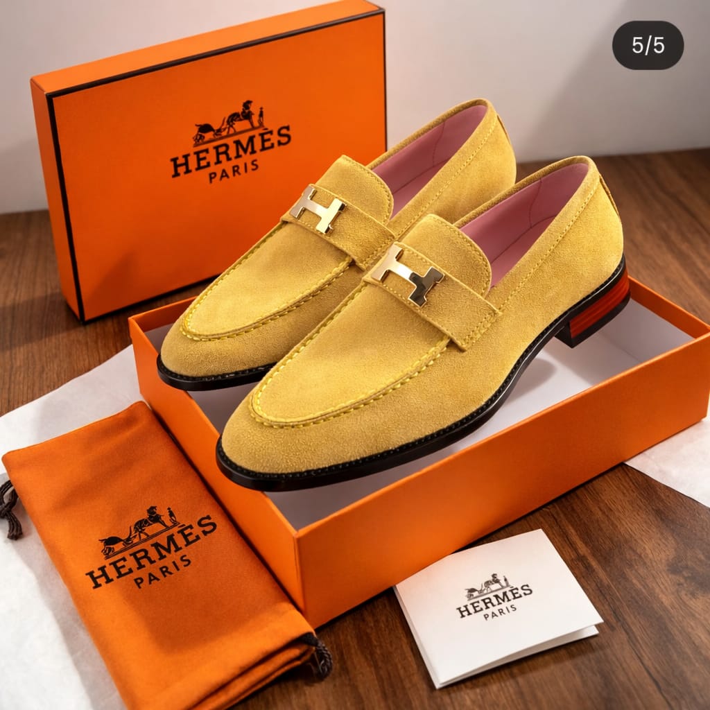 Hermès Suede Loafers (Yellow/Mustard)