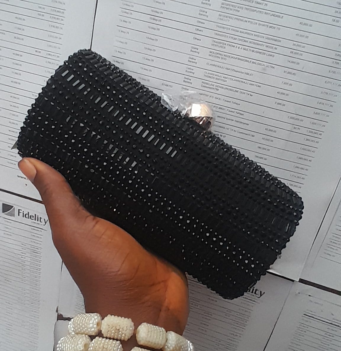 Black Rhinestone Evening Clutch